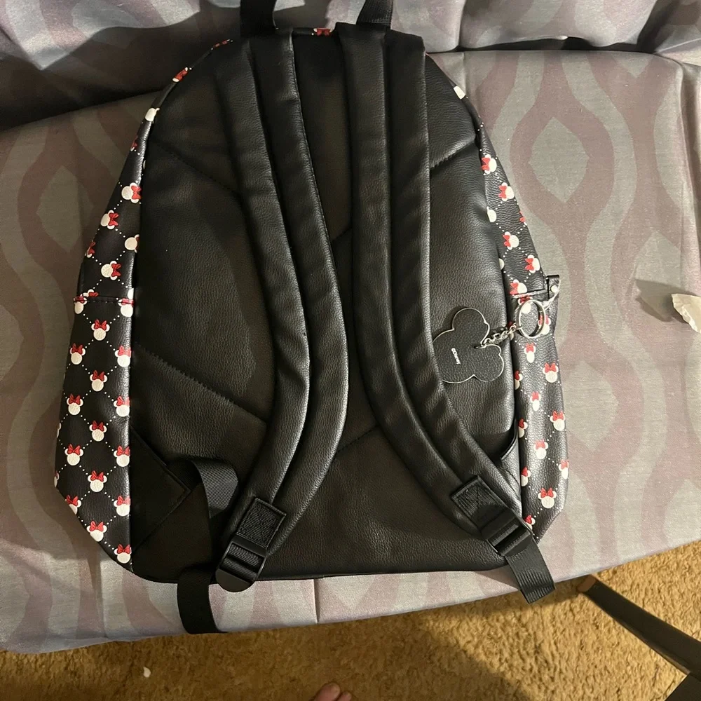 Official Disney Parks Minnie Mouse Polka Dot Bow Mini Vegan Leather Backpack Bag - Picture 4 of 10